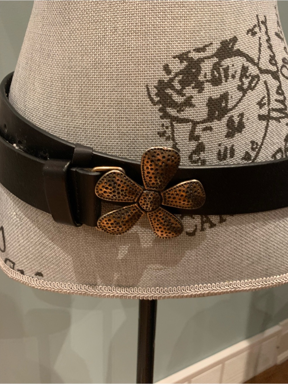 Silpada Black Leather Flower Buckle Belt - Picture 2 of 14
